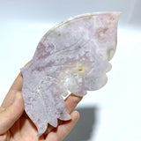 Beautiful Sakura Flower Agate Butterfly Wing Carving With Stand - Wholesale Crystals