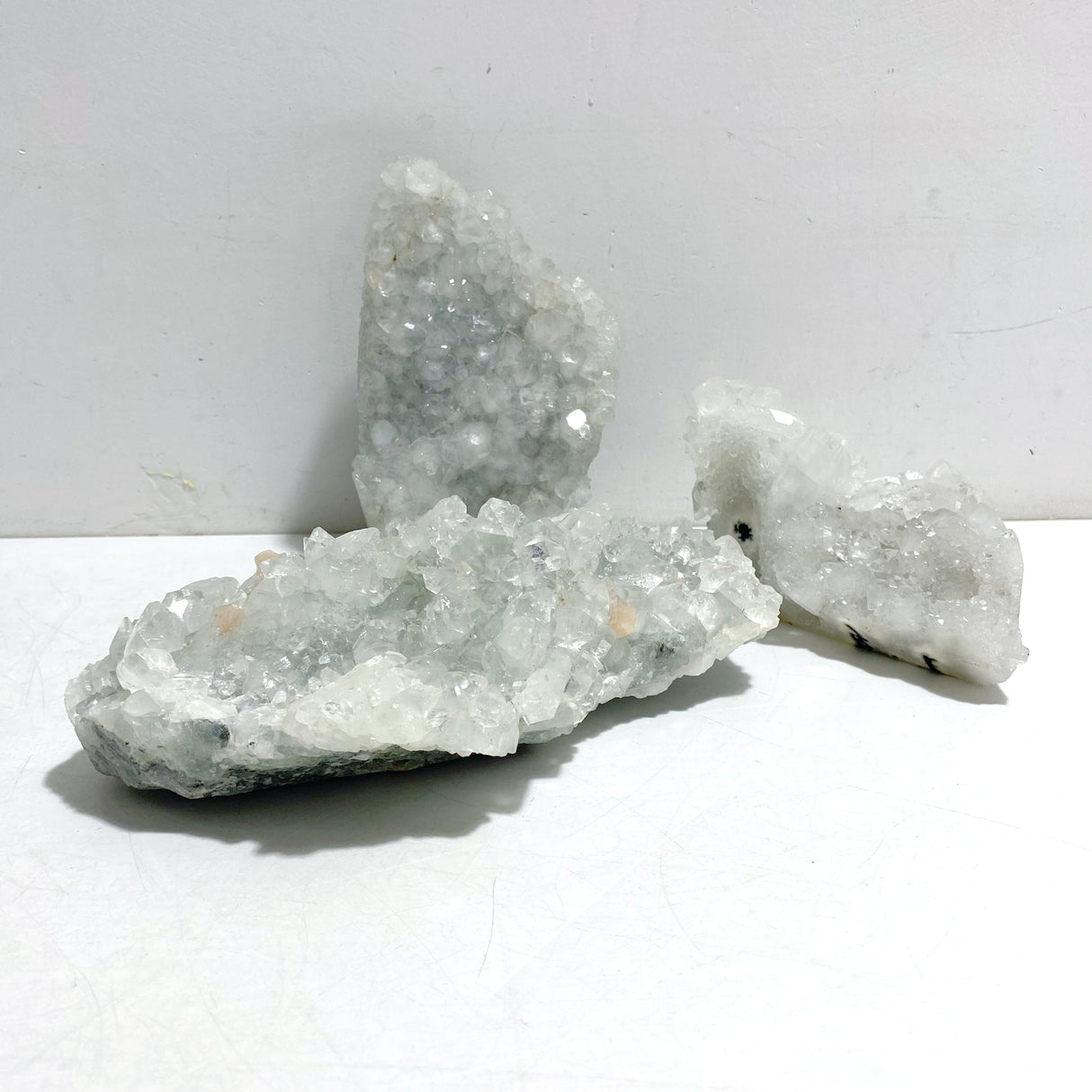3 Pieces Raw Apophyllite Mineral Specimen