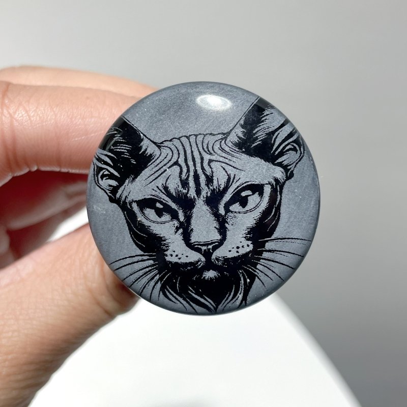 Black Obsidian Engraved Cat Car Air Vent Clips Wholesale Car Accessories - Wholesale Crystals