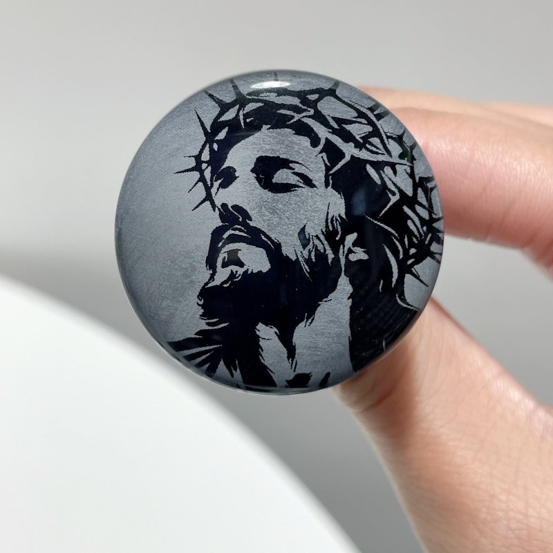 Black Obsidian Engraved Jesus Christ Car Air Vent Clips Wholesale Car Accessories - Wholesale Crystals