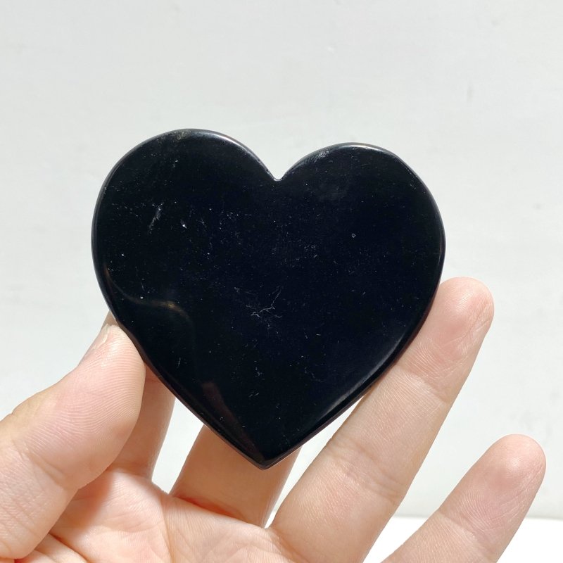 Black Obsidian Heart Wing Carving With Stand -Wholesale Crystals