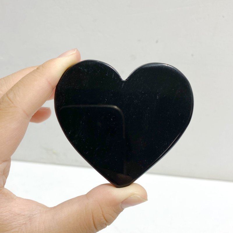 Black Obsidian Heart Wing Carving With Stand -Wholesale Crystals