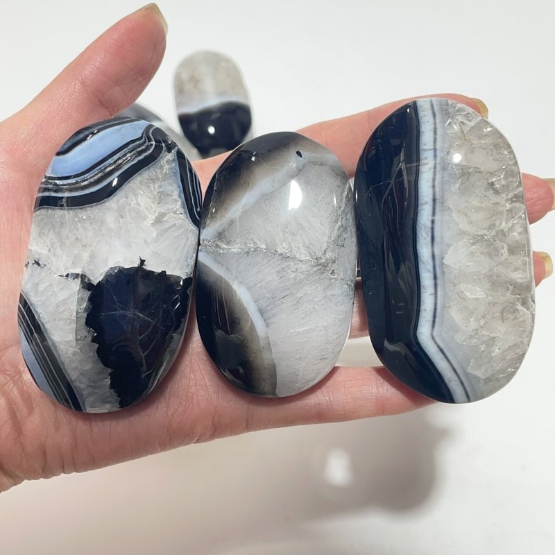 Black Stripe Agate Mixed Quartz Palm Wholesale Clearance -Wholesale Crystals