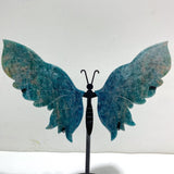 Blue Apatite Butterfly Wing Carving With Stand - Wholesale Crystals