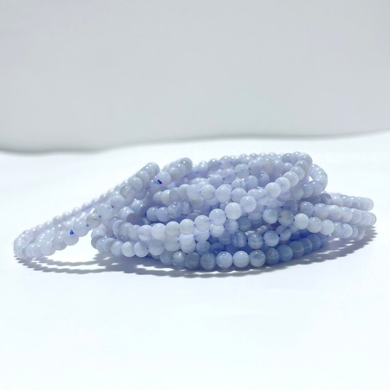 Blue Lace Agate Mini 4MM Beads Bracelet Wholesale - Wholesale Crystals