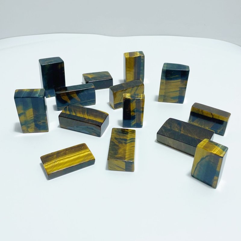 Blue Mixed Yellow Tiger Eye Cuboid Wholesale - Wholesale Crystals