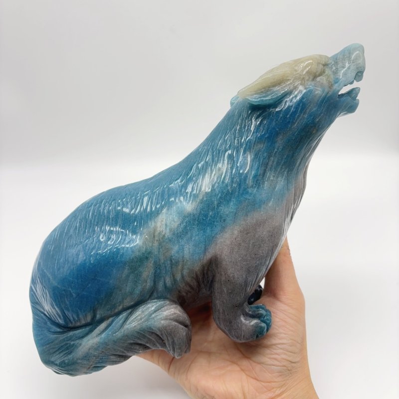 Blue Trolleite Wolf Crystal Carving -Wholesale Crystals
