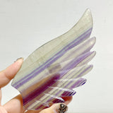 Symmetrical Fluorite Heart Wing Carving With Stand