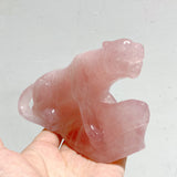 3 Pieces Beautiful Rose Quartz Leopard Carving