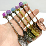 Colorful Fluorite Sphere Coffee Spoon Wholesale