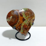 8 Pieces Large Money Agate Heart With Stand