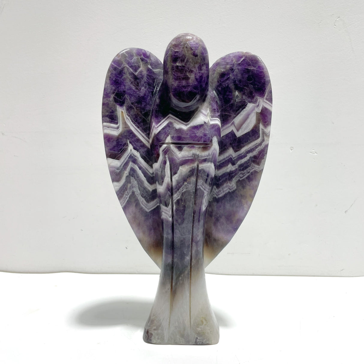 2 Pieces Large Chevron Amethyst Angel Carving