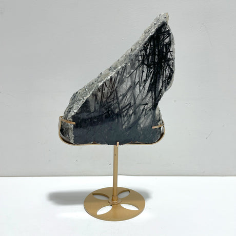 Unique Black Tourmaline Slab With Stand #4