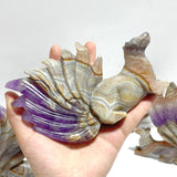 6 Pieces Amethyst Mixed Agate Nine-tailed Fox Carving