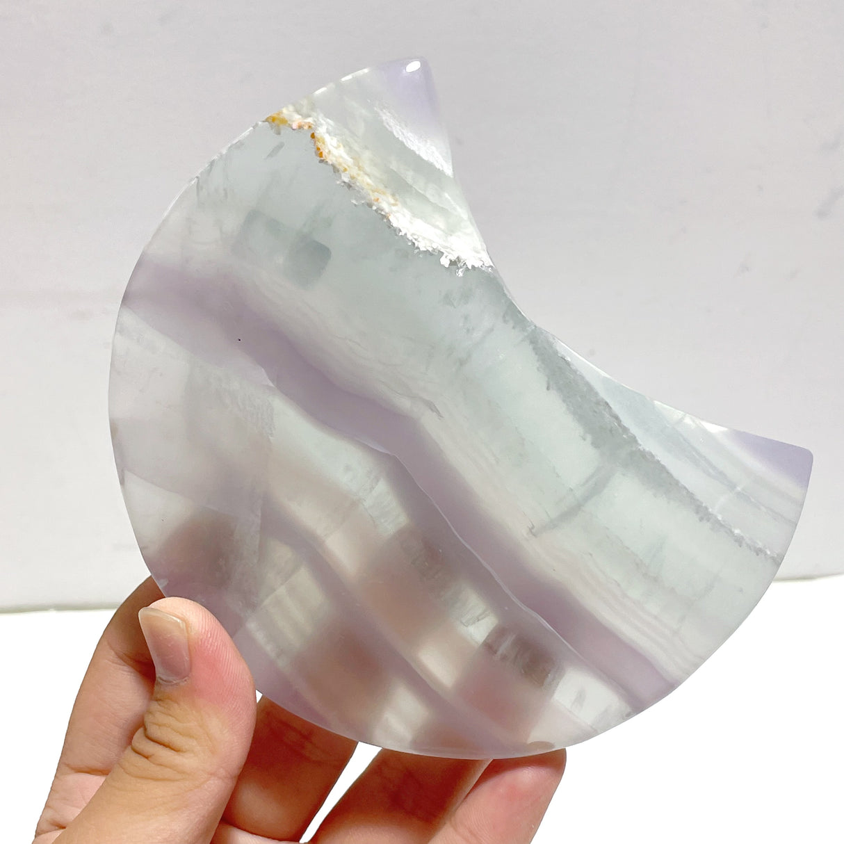 5 Pieces Fluorite Moon Carving With Stand