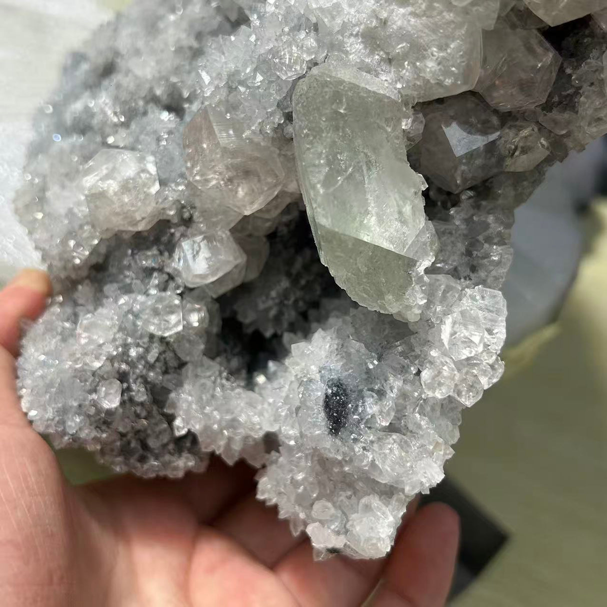 9.4KG Clear Quartz Cluster Mixed Apophyllite Mineral Specimen (Sea Freight Only)