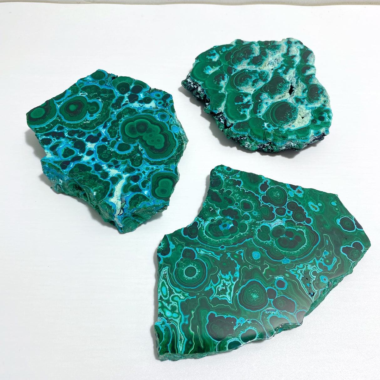 3 Pieces High Quality Beautiful Chrysocolla Mixed Malachite Slab Specimen #10