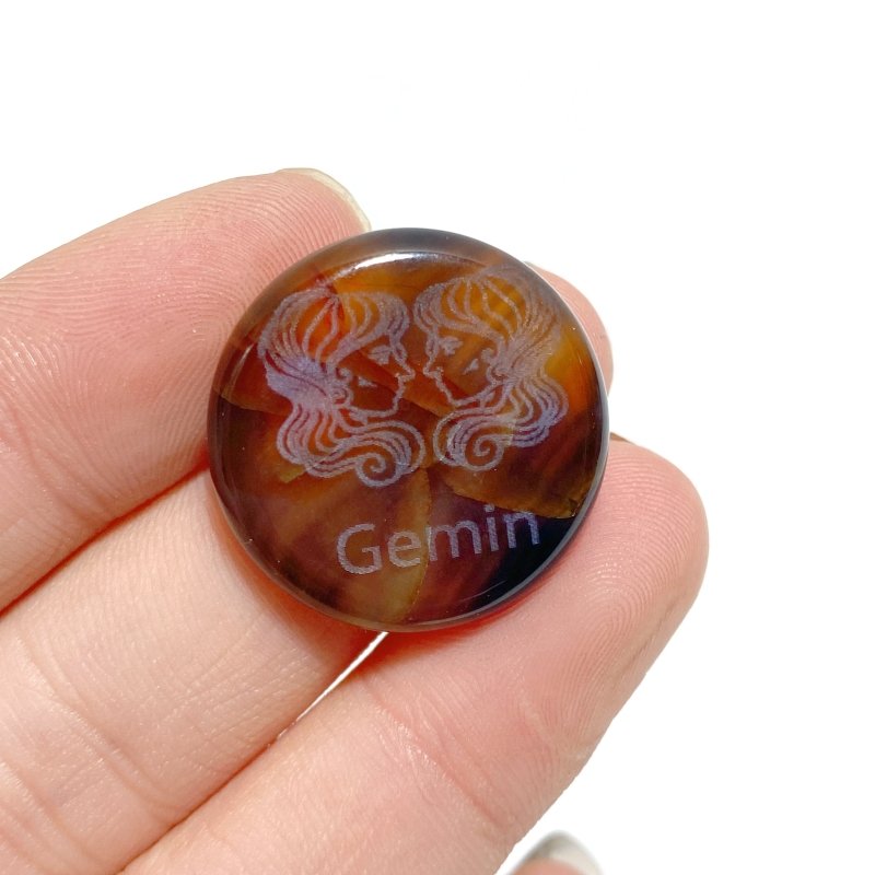 Carnelian 12 Zodiac Small Round Slices DIY Accessories - Wholesale Crystals