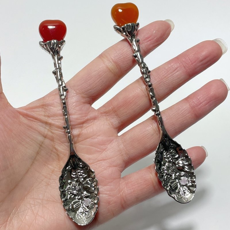 Carnelian Mini Heart Coffee Spoon Wholesale - Wholesale Crystals