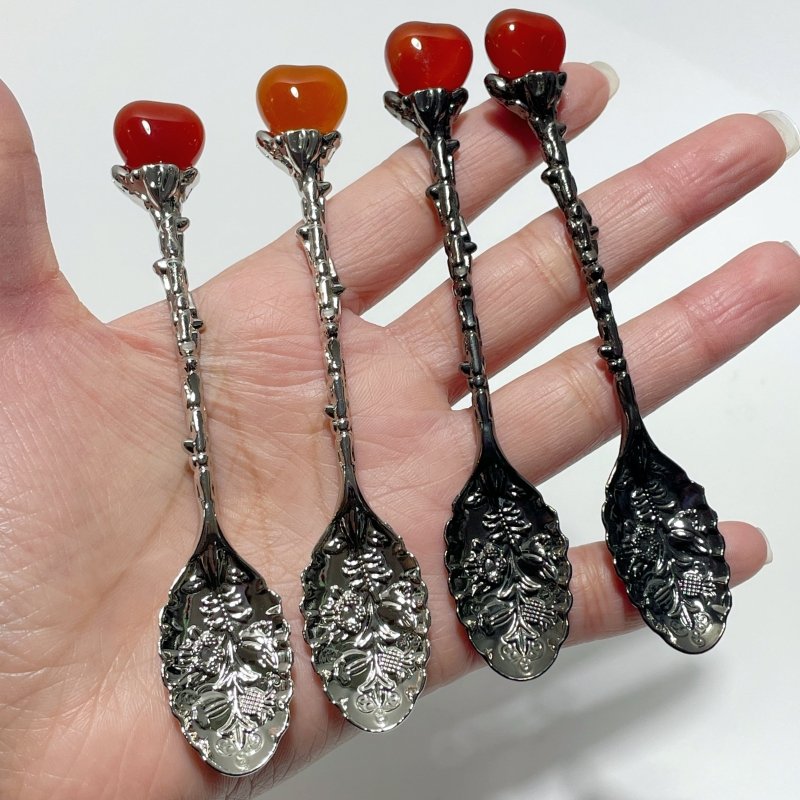 Carnelian Mini Heart Coffee Spoon Wholesale - Wholesale Crystals