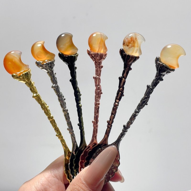 Carnelian Mini Moon Coffee Spoon Wholesale - Wholesale Crystals