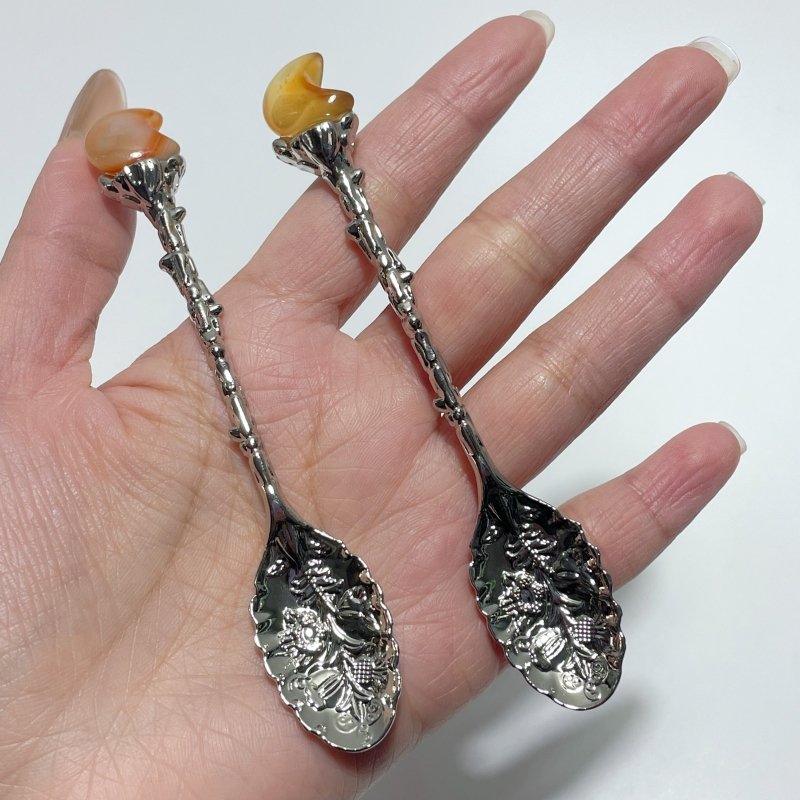 Carnelian Mini Moon Coffee Spoon Wholesale - Wholesale Crystals