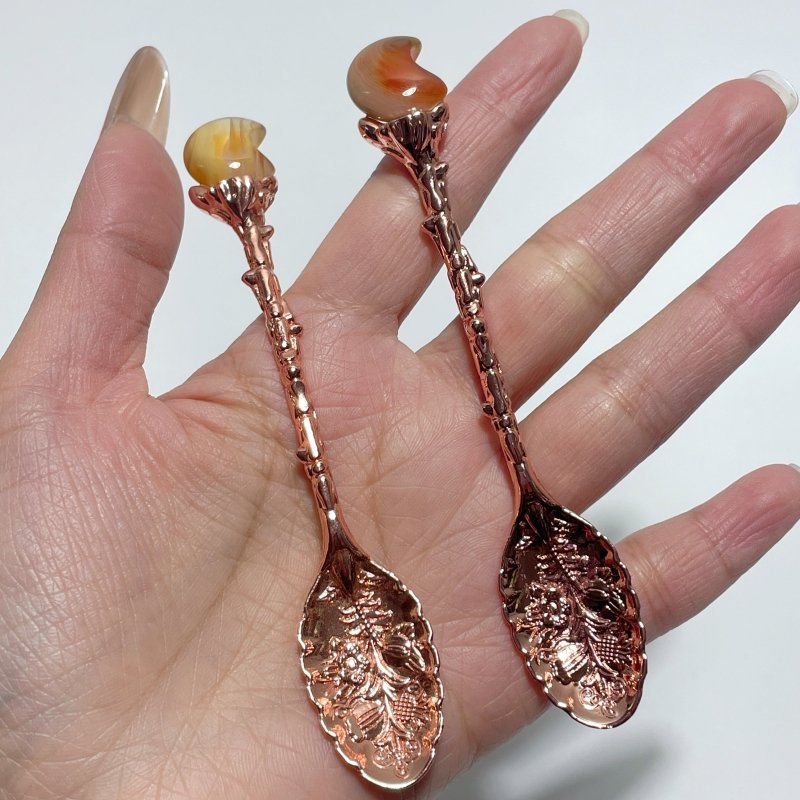 Carnelian Mini Moon Coffee Spoon Wholesale - Wholesale Crystals