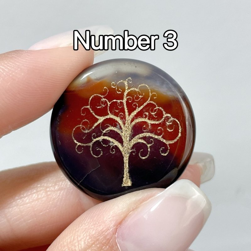 Carnelian Tree of Life Small Round Slices DIY Accessories - Wholesale Crystals