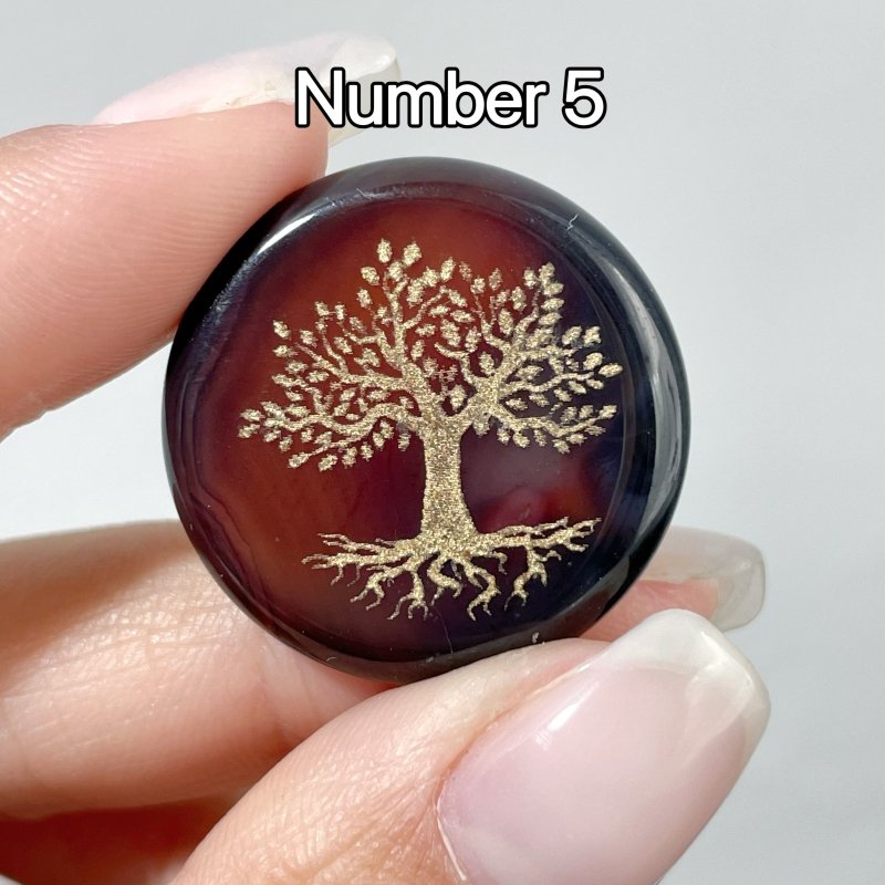 Carnelian Tree of Life Small Round Slices DIY Accessories - Wholesale Crystals