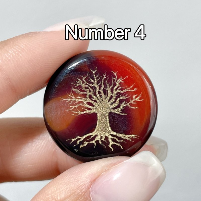 Carnelian Tree of Life Small Round Slices DIY Accessories - Wholesale Crystals