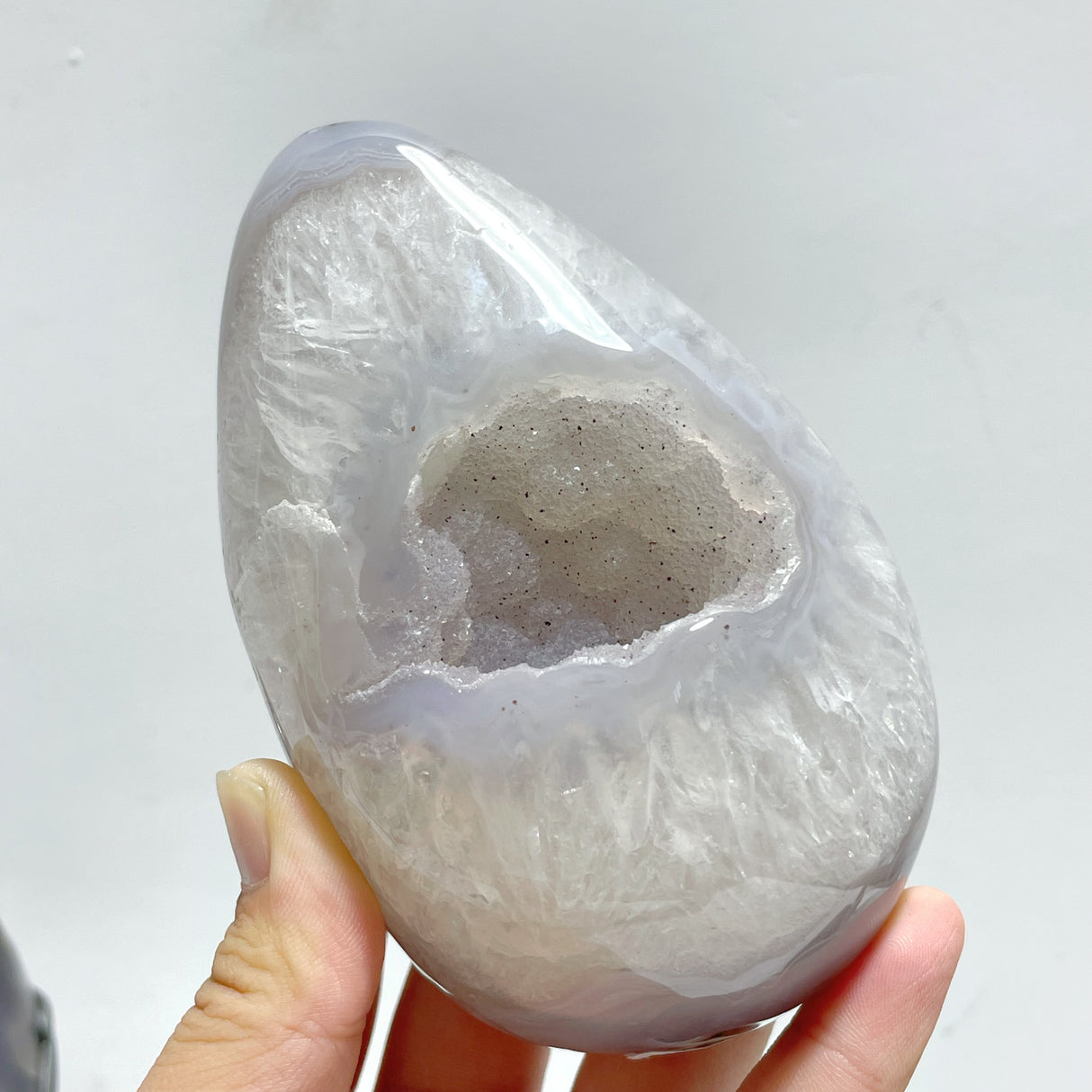 5 Pieces Geode Druzy Eggs Carving With Stand