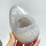 5 Pieces Geode Druzy Eggs Carving With Stand
