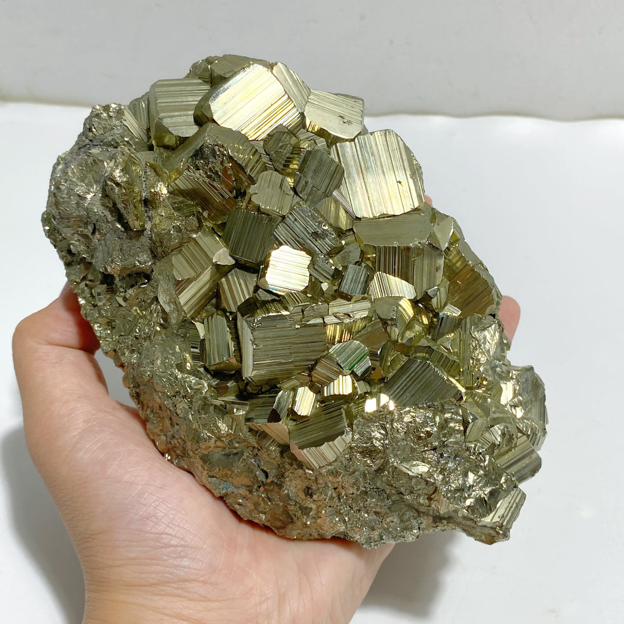 Natural Pyrite Mineral Specimen With Stand #A1