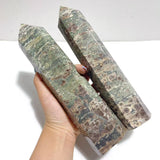 7 Pieces Green Sakura Flower Agate Point