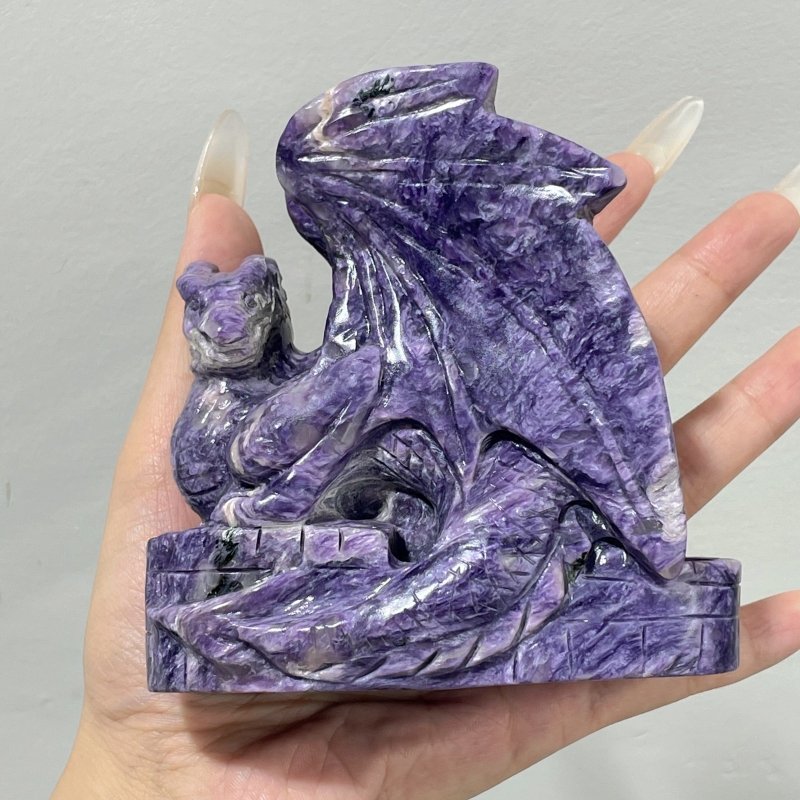 Charoite Flying Dragon Carving #1 - Wholesale Crystals