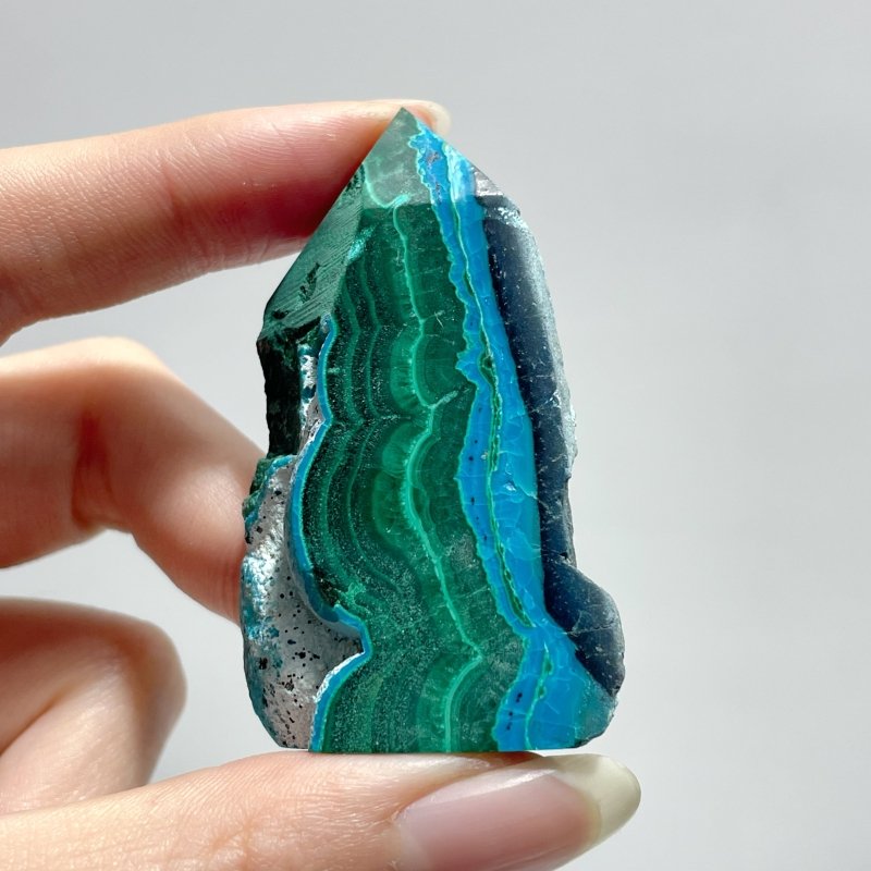 Chrysocolla Mixed Malachite Raw Side Point Tower Wholesale - Wholesale Crystals