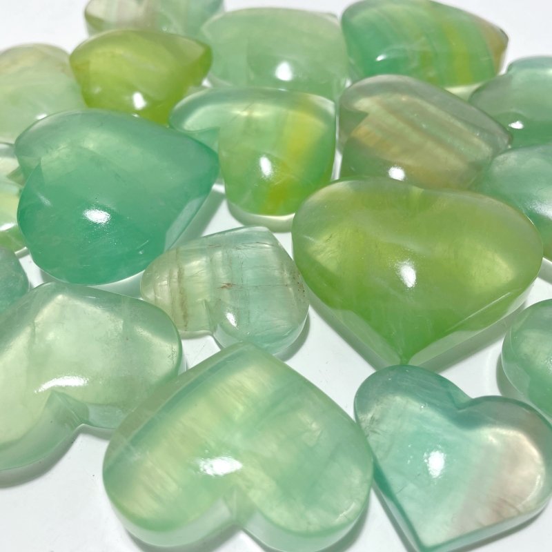 Clear Green Fluorite Heart Wholesale - Wholesale Crystals