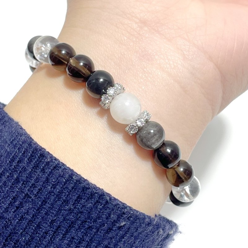 Clear Quartz Moonstone Silver Sheen Obsidian Smoky Quartz DIY Bracelet Wholesale Original Design - Wholesale Crystals