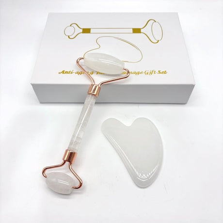 Clear Quartz Roller and Gua Sha A Set Wholesale -Wholesale Crystals