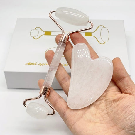 Clear Quartz Roller and Gua Sha A Set Wholesale -Wholesale Crystals