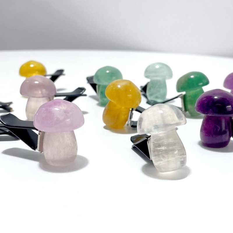 Colorful Fluorite Mushroom Car Air Vent Clips Wholesale Car Accessories - Wholesale Crystals