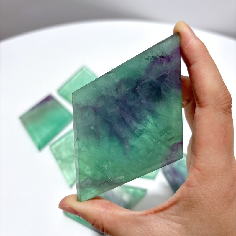 Colorful Fluorite Rhombus Shaped Carving Wholesale - Wholesale Crystals