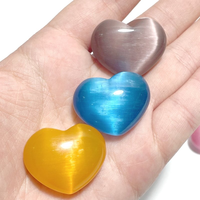 Colorful Glass Cat Eye Heart Wholesale - Wholesale Crystals