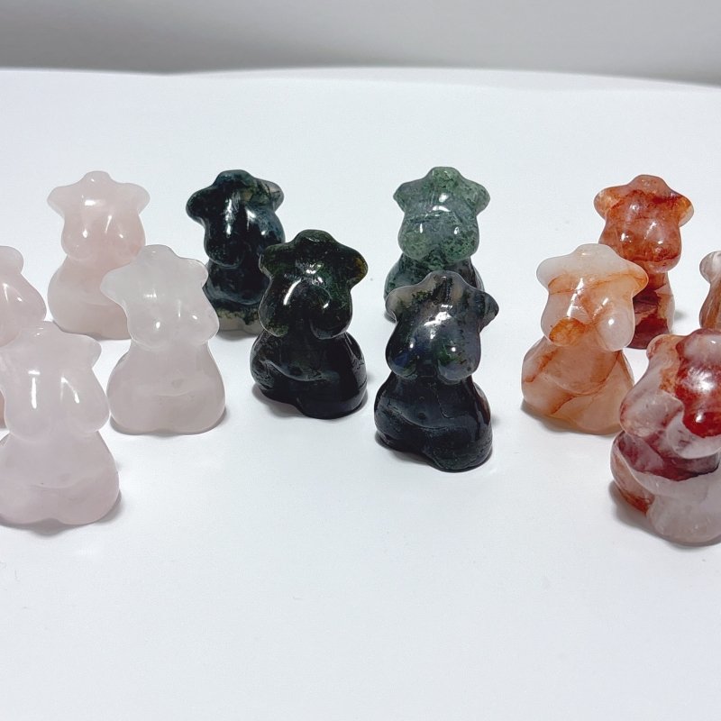 Curvy Crystal Goddess Carving Wholesale Fire Quartz Moss Agate Rose Quartz - Wholesale Crystals