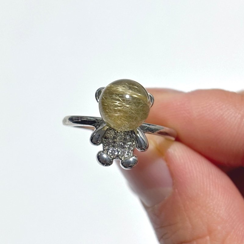 Cute Bear Rutile Quartz Crystal Ring Wholesale - Wholesale Crystals