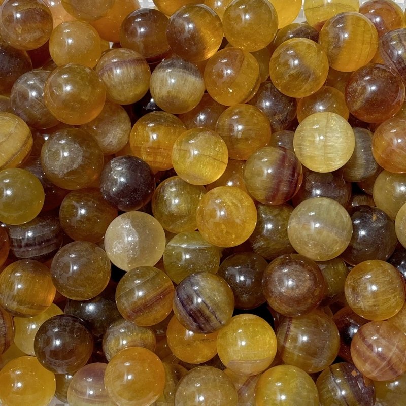 Cute Small Yellow Fluorite Spheres Wholesale - Wholesale Crystals