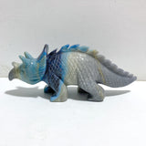 2 Pieces Trolleite Stone Triceratops Three-horned Dinosaur Crystal Carving