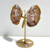 Geode Pink Amethyst Slab Butterfly Wing Carving With Stand