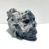3 Pieces Large Black Clear Quartz Cluster Skull Carving