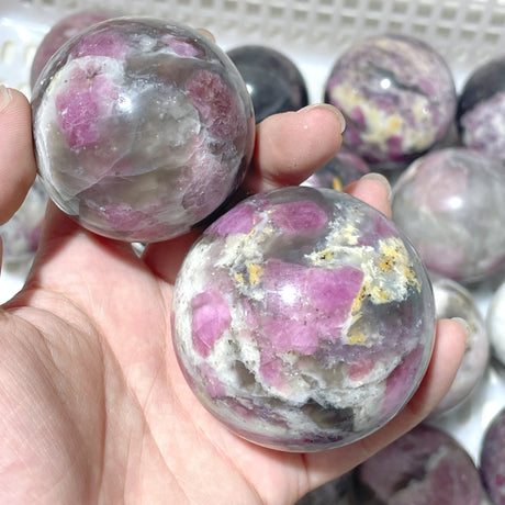 16 Pieces Pink Tourmaline Spheres Balls